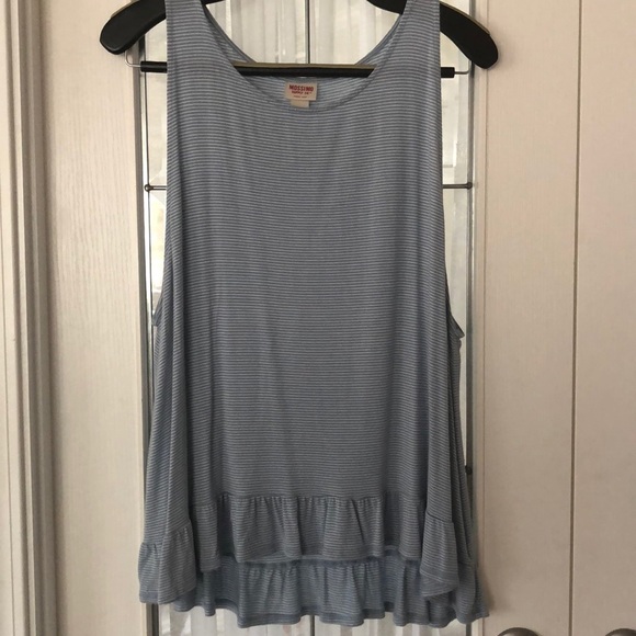 Mossimo Blue and White Stripe Peplum Tank - Picture 1 of 3